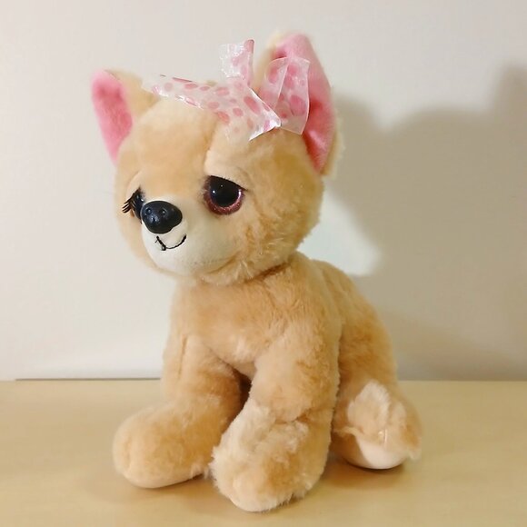 Plush Chihuahua dog with bow by The Petting Zoo - Picture 1 of 5